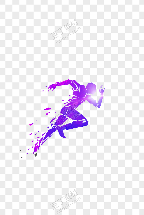 紫色炫酷奔跑的人
