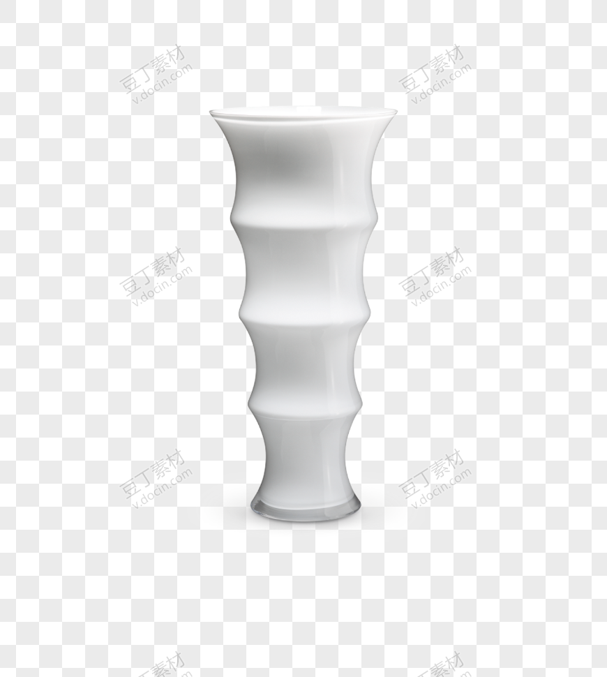 白色螺纹广口花瓶