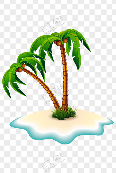 夏日海岛度假海边椰子树