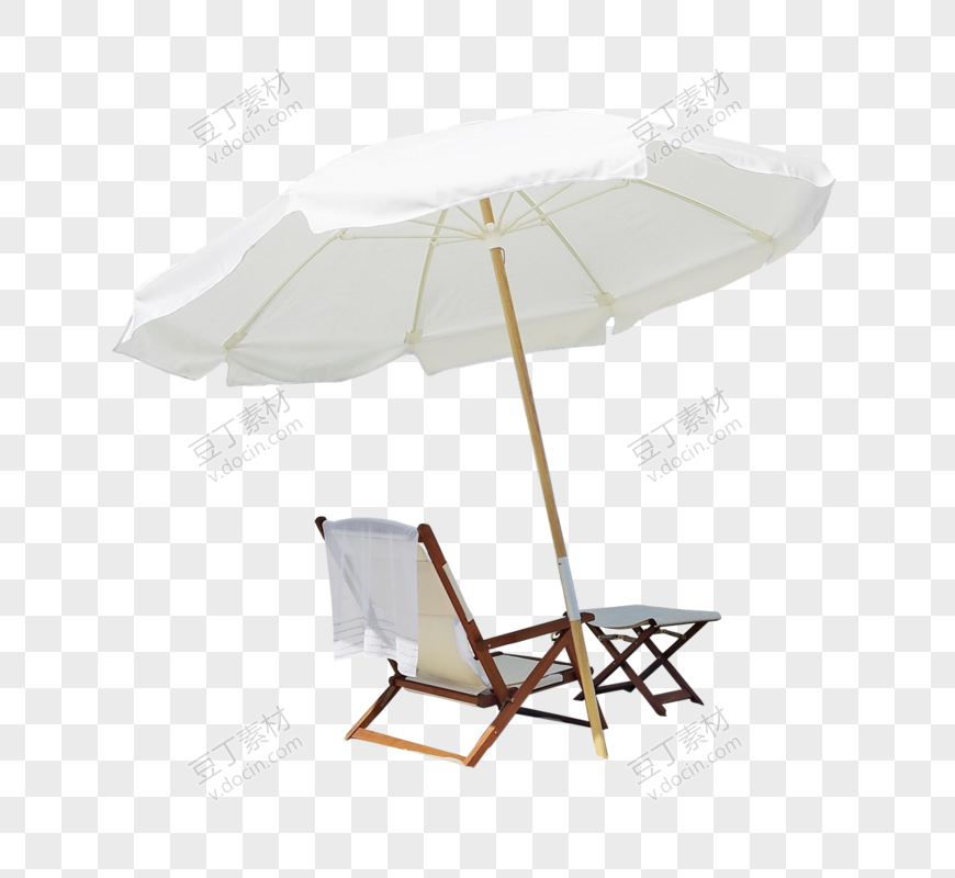 白色唯美遮阳伞躺椅度假风