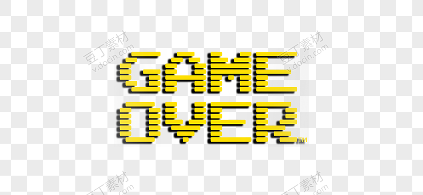 黄色条块微立体GAMEOVER