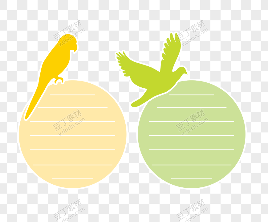 淡雅小清新黄绿色鹦鹉