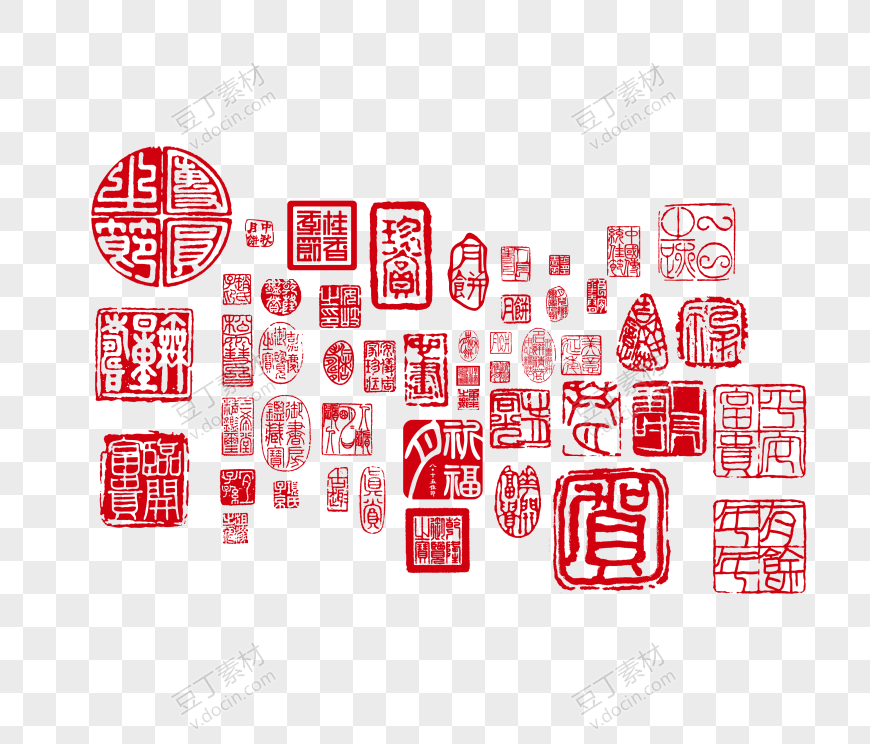 中国古风红色印章