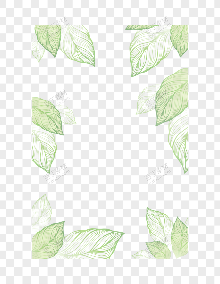 绿色树叶装饰边框