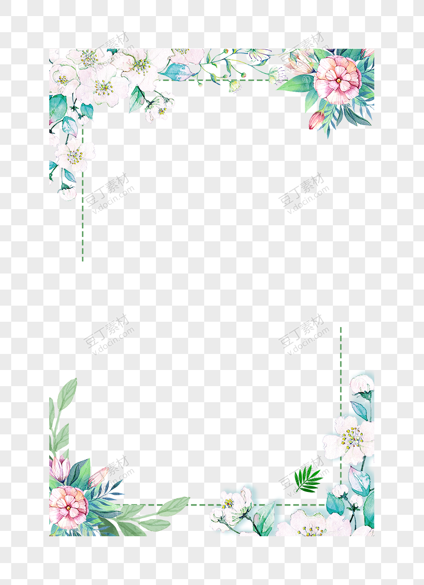 花朵树叶装饰边框