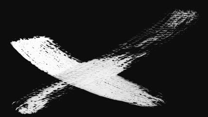 英文字母X毛笔字AE模板 透明通道