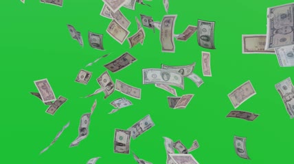 美元飞舞绿幕