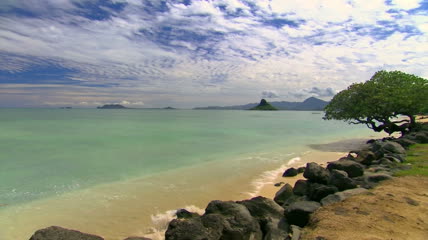 海浪拍打着沙滩风光美景高清实拍视频素材