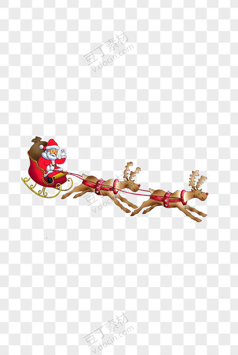 圣诞老人麋鹿雪橇车