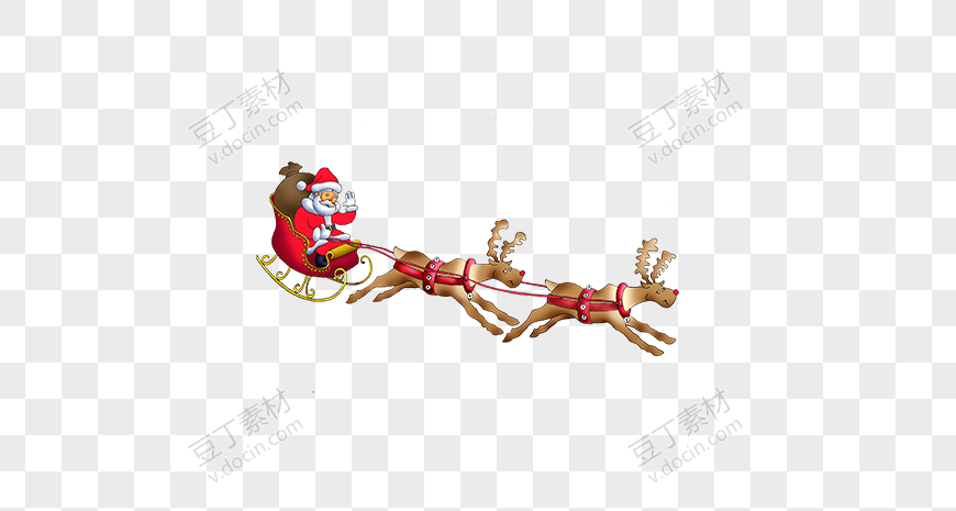圣诞老人麋鹿雪橇车