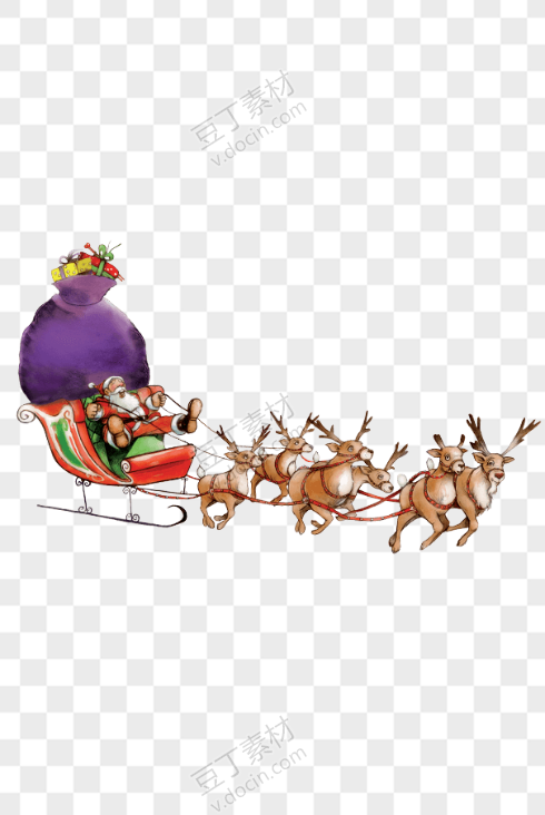 圣诞老人驾麋鹿车