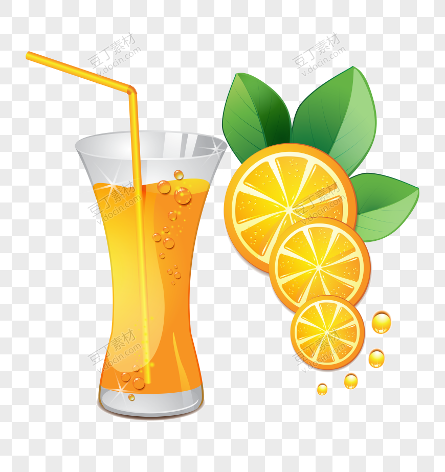 夏季橙汁插画