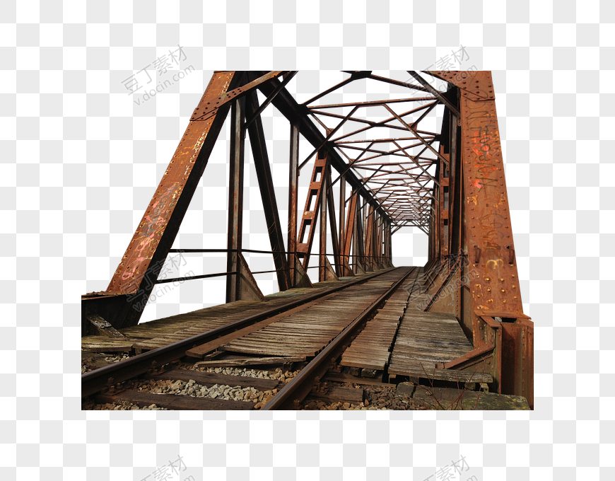 破损的铁轨桥