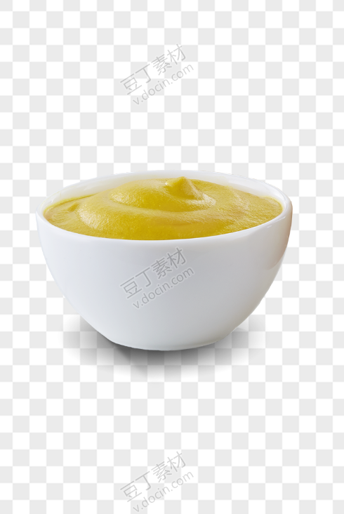 小碗黄色酱料