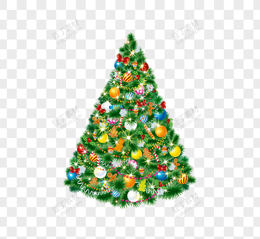 挂满装饰的圣诞树