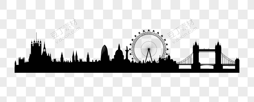 伦敦标志性建筑全景绘图