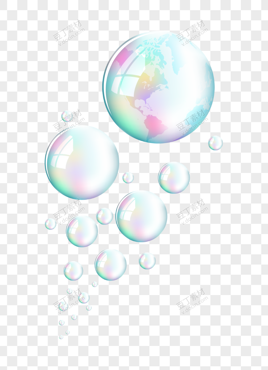 彩色光景漂浮气泡