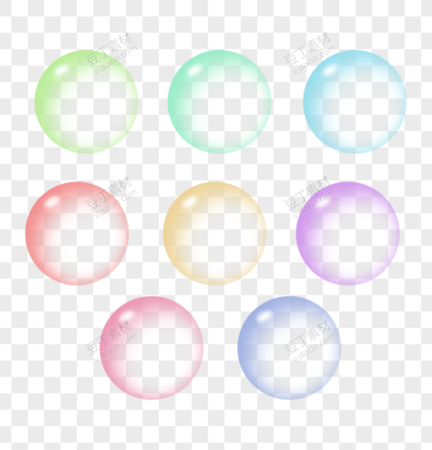 八种颜色的气泡