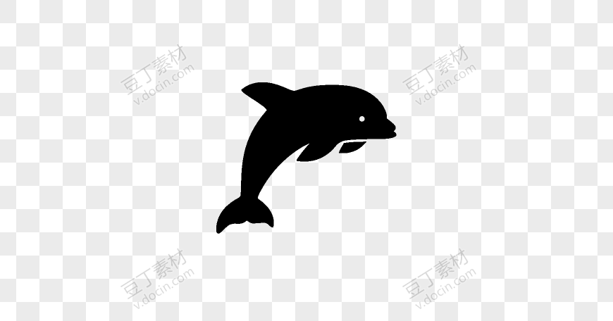 黑色剪影海豚插画