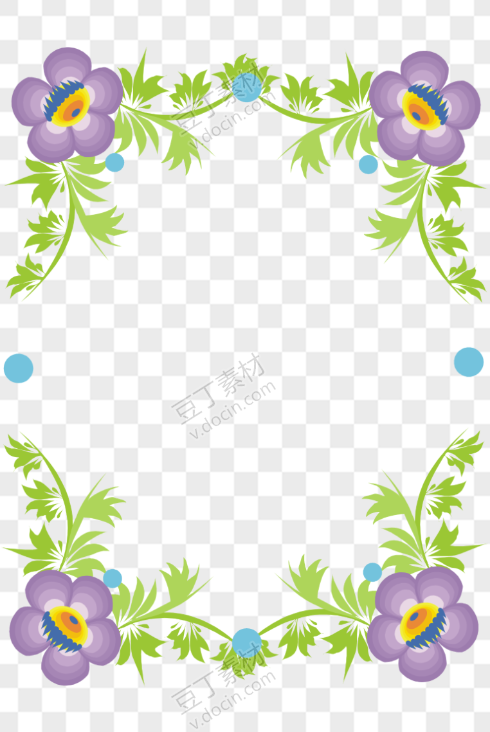 可爱紫色花朵框