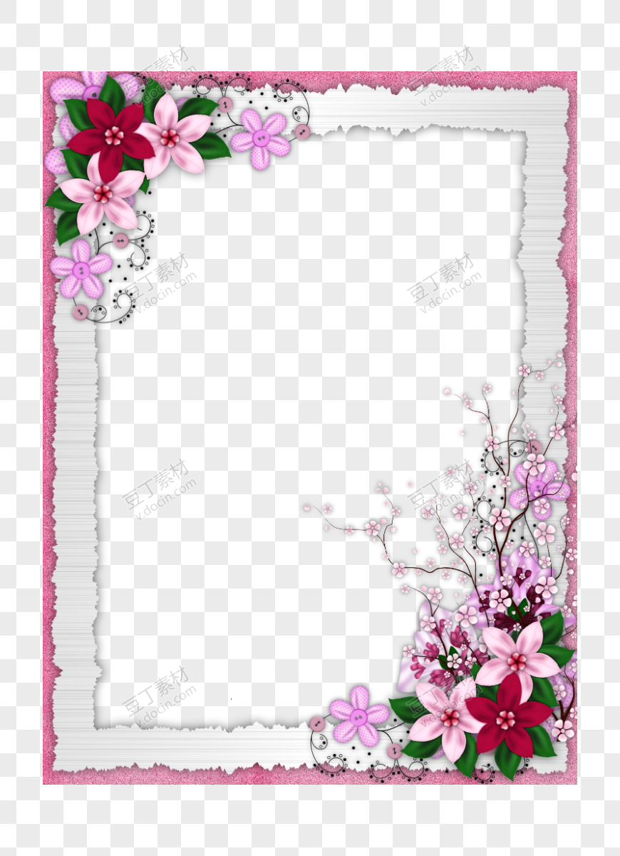 方形花朵装饰框