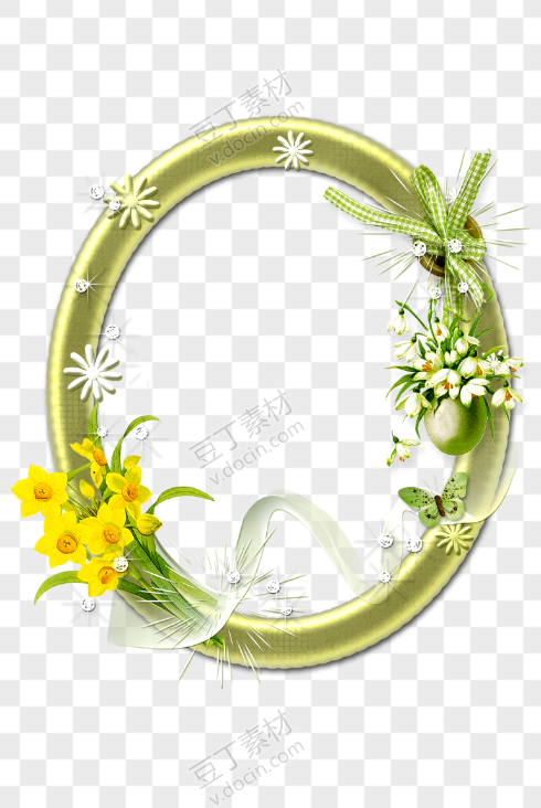 欧式圆镜花朵圆环