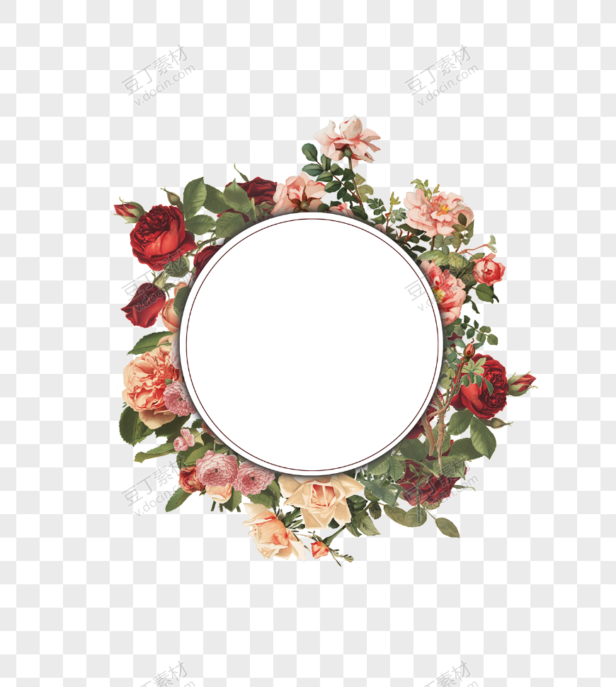复古铜镜圆形花环