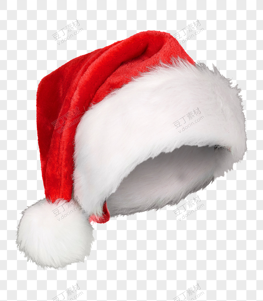 毛绒红色圣诞帽