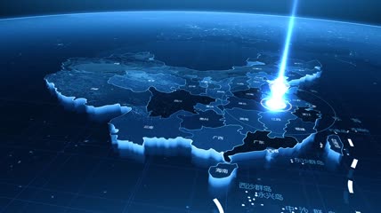 科技地图各省市全国覆盖模块包装ae模板