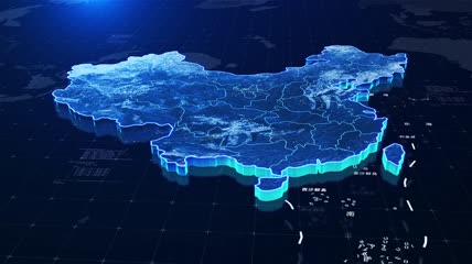 科技中国地图北京辐射全国ae模板