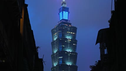 实拍台湾台北夜景日出