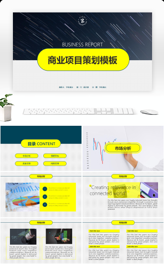 简约精美项目策划书商业计划书模板