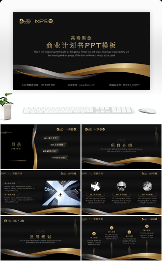 高端质感黑金商业计划书PPT