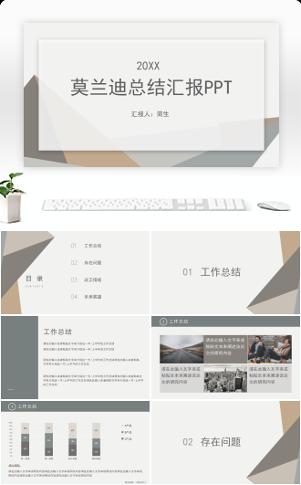 莫兰迪总结汇报PPT