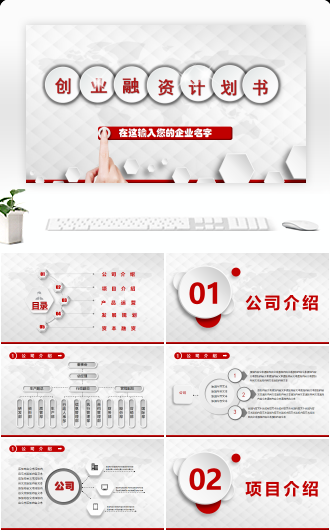 框架完整微粒体创业投资众筹融资商业计划书PPT