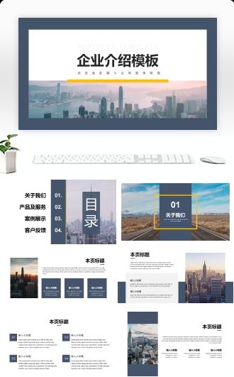 企业介绍商务风公司简介项目推介通用模板