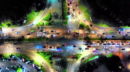 夜晚城市道路交通