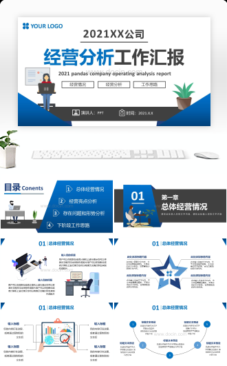 公司经营分析工作汇报通用PPT模板