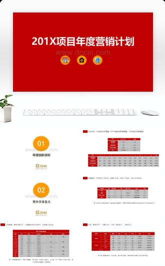 红色商业房地产行业年度营销执行计划方案PPT