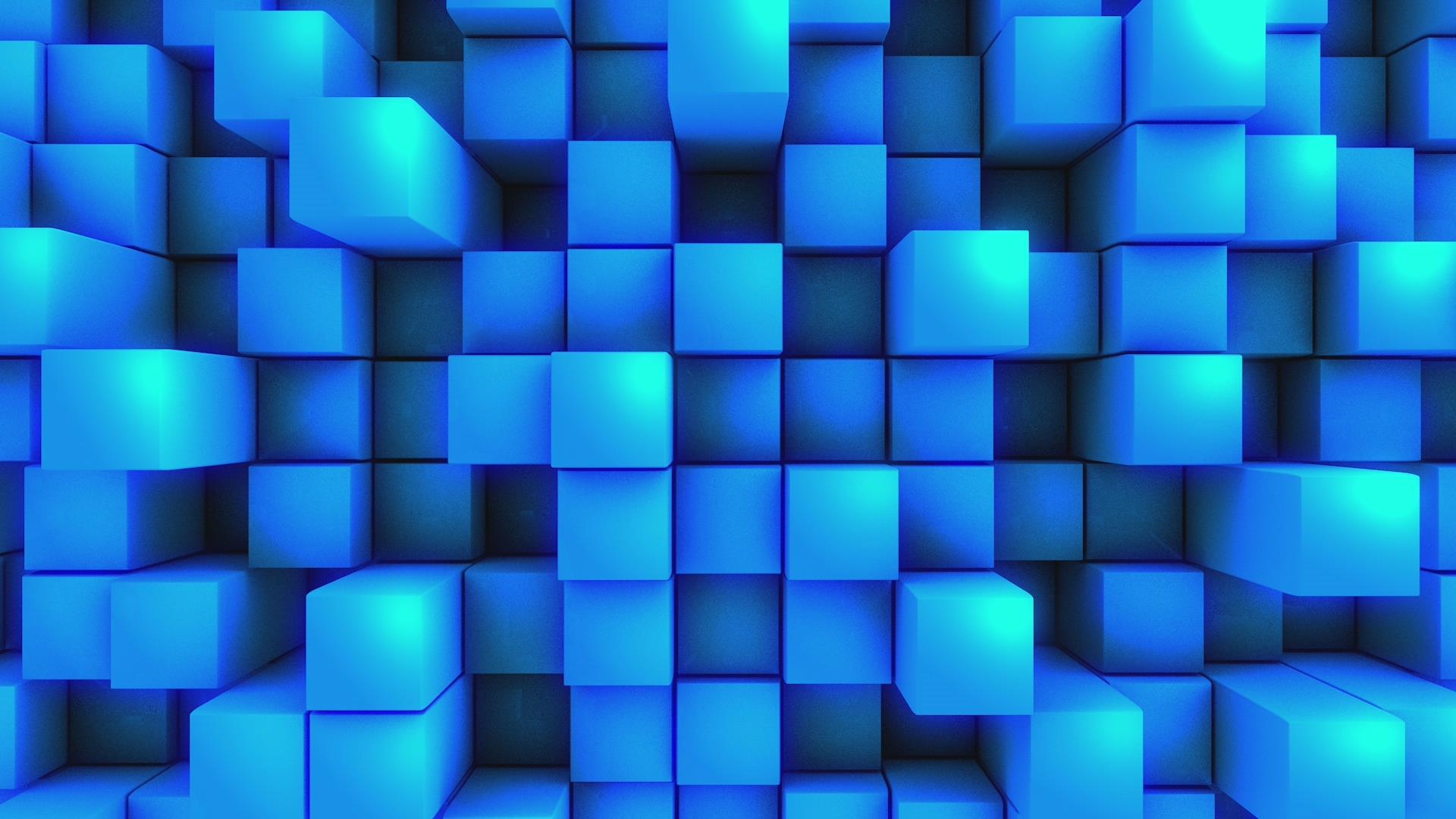 蓝色菱格拼接粒子效果