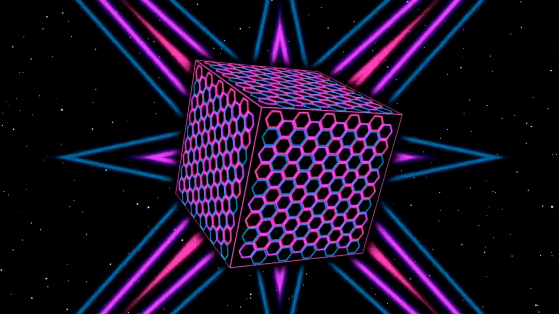 立方体动感旋转粒子特效