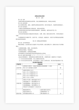 企业公司采购品质保证制度