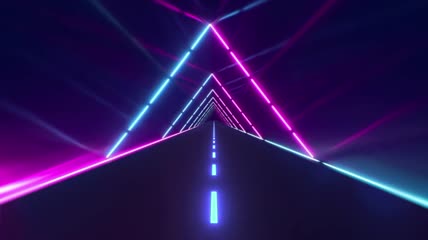 霓虹发光穿梭几何线条图形2