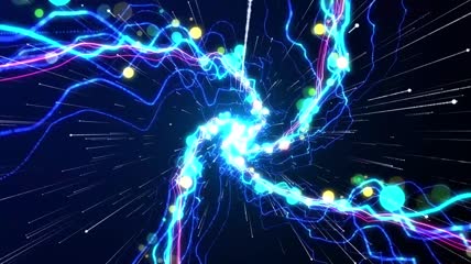 蓝色粒子光线片头