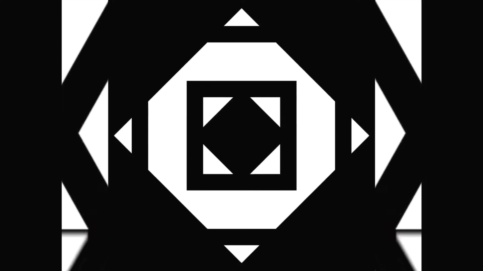 炫酷黑白几何图形摇滚VJ分屏跑屏