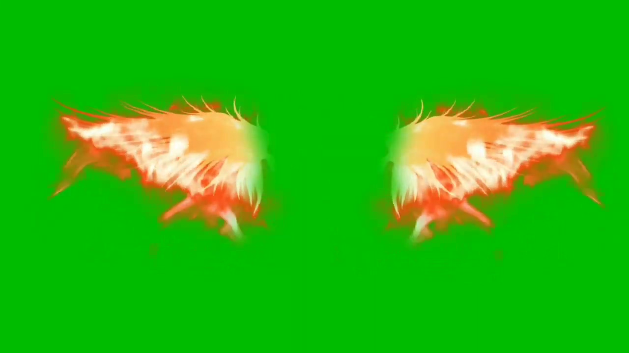绿幕视频素材火焰翅膀