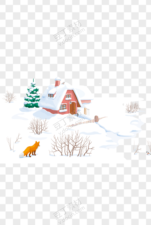 雪地里的房子