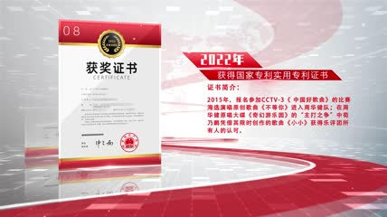红色简洁科技荣誉证书