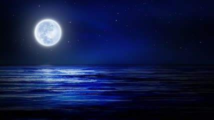 宁静的夜晚月光海洋高清背景视频素材
