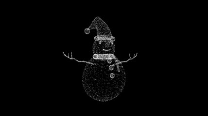 白色雪人旋转 透明通道